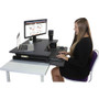 Victor High Rise Height Adjustable Standing Desk with Keyboard Tray, 31" x 31.25" x 5.25" to 20", Gray/Black View Product Image