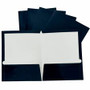 Business Source Letter Pocket Folder - 8 1/2" x 11" - 100 Sheets Capacity - 2 Internal Pocket(s) - Card Paper - Navy Product Image 
