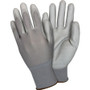 Safety Zone Gray Coated Knit Gloves - Polyurethane Coating - Small Size - Gray - Knitted, Comfortable, Abrasion Resistant, Machine Washable, Cut Resistant - For Food Handling, Janitorial Use, Painting, Pet Care, Food Service Product Image 