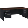 Lorell Double Pedestal Desk, 36"x72", Black/Walnut (LLR79139) View Product Image