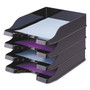 deflecto Docutray Multi-Directional Stacking Tray Set, 2 Sections, Letter to Legal Size Files, 10.13" x 13.63" x 2.5", Black, 2/Pack View Product Image