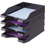 deflecto Docutray Multi-Directional Stacking Tray Set, 2 Sections, Letter to Legal Size Files, 10.13" x 13.63" x 2.5", Black, 2/Pack View Product Image