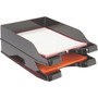 deflecto Docutray Multi-Directional Stacking Tray Set, 2 Sections, Letter to Legal Size Files, 10.13" x 13.63" x 2.5", Black, 2/Pack View Product Image