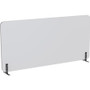 Lorell Acoustic Desktop Privacy Panel - 59" Width x 23.6" Height - Polyester Fiber - Light Gray Product Image 