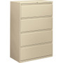 The HON Company 4-Drawer Lateral File W/Lock, 36"x19-1/4"x53-1/4", Putty (HON884LL) View Product Image