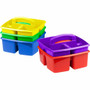 Storex Classroom Caddy - 3 Compartment(s) - 5.25" Height x 9.25" Width x 9.25" Depth - Handle, Washable, Stackable, Impact Resistant, Dishwasher Safe, Durable - 50% Recycled - Blue Product Image 