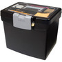 Storex Portable File Box with Large Organizer Lid, Letter Files, 13.25" x 10.88" x 11", Black View Product Image