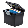 Storex Portable File Box with Large Organizer Lid, Letter Files, 13.25" x 10.88" x 11", Black (STX61504U01C) View Product Image