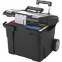 Storex Premium File Cart - Telescopic Handle - Steel, Plastic - 15" Length x 16.37" Width x 17" Depth - Black Product Image 