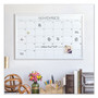 U Brands Magnetic Dry Erase Calendar with Decor Frame, Monthly Planning/Scheduling, 30" x 20", White Surface, White Wood Frame View Product Image