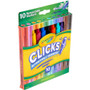 Crayola Super Clicks Retractable Markers, Assorted Bullet Tip Sizes, Assorted Colors, 10/Pack View Product Image