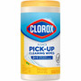 Clorox Power Pick-Up Cleaning Wipes - Lemon Verbena Scent - Pre-moistened, Textured, Residue-free - White - 75 Tub Product Image 