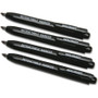 AbilityOne 7520015550297 SKILCRAFT Retractable Permanent Marker, Broad Chisel Tip, Black, 4/Pack (NSN5550297) View Product Image
