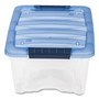 IRIS Stack and Pull Latching Flat Lid Storage Box, 3.23 gal, 10.9" x 16.5" x 6.5", Clear/Translucent Blue (IRS100306) Product Image 