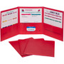 C-Line CLI-33944 Letter Portfolio - 8 1/2" x 11" - 75 Sheets Capacity - 3 Pocket(s) - Polypropylene - Red Product Image 