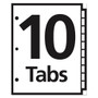 Office Essentials Table 'n Tabs Dividers, 10-Tab, 1 to 10, 11 x 8.5, White, Assorted Tabs, 1 Set (AVE11671) View Product Image