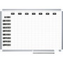MasterVision Gridded Magnetic Steel Dry Erase Planning Board with Accessories, 1 x 2 Grid, 36 x 24, White Surface, Silver Aluminum Frame (BVCMA0392830A) View Product Image