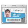 Advantus Frosted One-Card Rigid Badge Holders, Horizontal, Frosted 3.68" x 2.75" Holder, 3.38" x 2.13" Insert, 25/Box (AVT76075) View Product Image