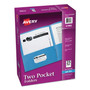 Avery Two-Pocket Folder, 40-Sheet Capacity, 11 x 8.5, Light Blue, 25/Box (AVE47986) View Product Image