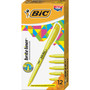 BIC Brite Liner Highlighter, Fluorescent Yellow Ink, Chisel Tip, Yellow/Black Barrel, Dozen (BICBL11YW) View Product Image