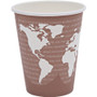 Eco-Products World Art Renewable and Compostable Hot Cups, 8 oz, Paper, Brown/White, 50/Pack, 20 Packs/Carton View Product Image