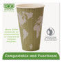 Eco-Products World Art Renewable and Compostable Insulated Hot Cups, 16 oz, Paper, Brown/White, 40/Pack, 15 Packs/Carton View Product Image