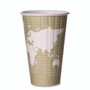 Eco-Products World Art Renewable and Compostable Insulated Hot Cups, 16 oz, Paper, Brown/White, 40/Pack, 15 Packs/Carton View Product Image