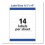 Avery Easy Peel White Address Labels w/ Sure Feed Technology, Laser Printers, 1.33 x 4, White, 14/Sheet, 250 Sheets/Box (AVE5962) View Product Image
