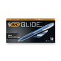 BIC GLIDE Ballpoint Pen, Retractable, Medium 1 mm, Blue Ink, Blue Barrel, Dozen (BICVCG11BE) View Product Image