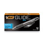 BIC GLIDE Bold Ballpoint Pen, Retractable, Bold 1.6 mm, Black Ink, Smoke Barrel, Dozen (BICVLGB11BK) View Product Image