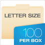 Pendaflex Manila File Folders, 1/3-Cut Tabs: Center Position, Letter Size, 0.75" Expansion, Manila, 100/Box (PFX752132) View Product Image