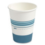 Perk Paper Hot Cups, 12 oz, White/Blue, 50/Pack View Product Image