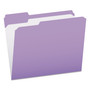Pendaflex Double-Ply Reinforced Top Tab Colored File Folders, 1/3-Cut Tabs: Assorted, Letter Size, 0.75" Expansion, Lavender, 100/Box (PFXR15213LAV) View Product Image