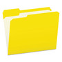 Pendaflex Double-Ply Reinforced Top Tab Colored File Folders, 1/3-Cut Tabs: Assorted, Letter Size, 0.75" Expansion, Yellow, 100/Box (PFXR15213YEL) View Product Image