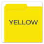 Pendaflex Double-Ply Reinforced Top Tab Colored File Folders, 1/3-Cut Tabs: Assorted, Letter Size, 0.75" Expansion, Yellow, 100/Box (PFXR15213YEL) View Product Image