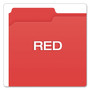 Pendaflex Double-Ply Reinforced Top Tab Colored File Folders, 1/3-Cut Tabs: Assorted, Letter Size, 0.75" Expansion, Red, 100/Box (PFXR15213RED) View Product Image