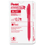 Pentel EnerGel-X Gel Pen, Retractable, Medium 0.7 mm, Red Ink, Translucent Red/Red Barrel, Dozen (PENBL107B) View Product Image