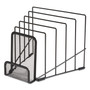 TRU RED Metal Incline Sorter with Wire Mesh Mobile Device Holder, 6 Sections, 7.48 x 8.77 x 7.55, Matte Black (TUD24402460) View Product Image