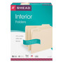 Smead Interior File Folders, 1/3-Cut Tabs: Assorted, Letter Size, 0.75" Expansion, Manila, 100/Box (SMD10230) View Product Image
