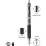 uniball Signo 207 Gel Pen, Retractable, Medium 0.7 mm, Black Ink, Smoke/Black Barrel, Dozen (UBC33950) View Product Image