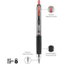 uniball Signo 207 Gel Pen, Retractable, Medium 0.7 mm, Red Ink, Smoke/Black/Red Barrel, Dozen (UBC33952) View Product Image