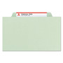 Smead Pressboard Classification Folders, Eight SafeSHIELD Fasteners, 2/5-Cut Tabs, 3 Dividers, Legal Size, Gray-Green, 10/Box (SMD19091) View Product Image