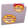 Smead Reinforced Top Tab Colored File Folders, Straight Tabs, Letter Size, 0.75" Expansion, Lavender, 100/Box (SMD12410) View Product Image