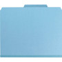 Smead 6-Section Pressboard Top Tab Pocket Classification Folders, 6 SafeSHIELD Fasteners, 2 Dividers, Letter Size, Blue, 10/Box (SMD14081) View Product Image