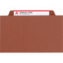 Smead 6-Section Pressboard Top Tab Pocket Classification Folders, 6 SafeSHIELD Fasteners, 2 Dividers, Letter Size, Red, 10/Box (SMD14079) View Product Image