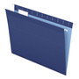 Pendaflex Colored Reinforced Hanging Folders, Letter Size, 1/5-Cut Tabs, Navy, 25/Box (PFX415215NAV) View Product Image