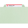 Smead Pressboard Classification Folders, Four SafeSHIELD Fasteners, 2/5-Cut Tabs, 1 Divider, Legal Size, Gray-Green, 10/Box (SMD18776) View Product Image