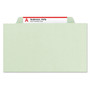 Smead Pressboard Classification Folders, Four SafeSHIELD Fasteners, 2/5-Cut Tabs, 1 Divider, Legal Size, Gray-Green, 10/Box (SMD18776) View Product Image