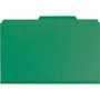 Smead 6-Section Pressboard Top Tab Pocket Classification Folders, 6 SafeSHIELD Fasteners, 2 Dividers, Legal Size, Green, 10/Box View Product Image