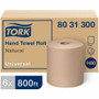 TORK Universal Hand Towel Roll - 1 Ply - 8" Width x 800 ft Length - 7.80" Roll Diameter - 1 29/32" Core - Natural Product Image 